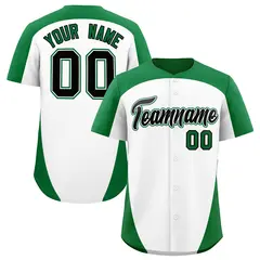 White Kelly Green Edge Color Block Authentic Baseball Jersey 1