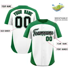 White Kelly Green Edge Color Block Authentic Baseball Jersey 2