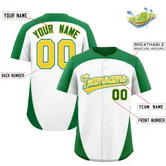 White Kelly Green Edge Color Block Authentic Baseball Jersey 2
