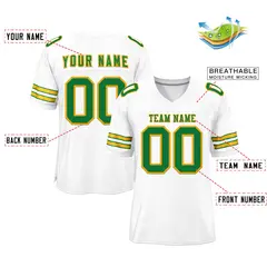 White Kelly Green-Gold Football Jersey 2