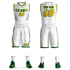 White Kelly Green-Gold Graffiti Claw Element Basketball Jersey