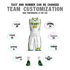 White Kelly Green-Gold Graffiti Claw Element Basketball Jersey 4