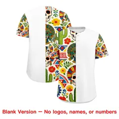 White Kelly Green Gold Graffiti Mexican Style Baseball Jersey 2