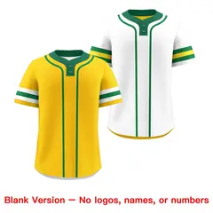 White Kelly Green Gold Reversible Two-Button Baseball Jersey 9