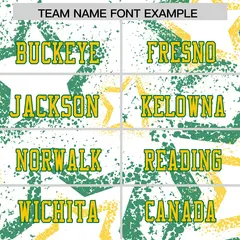 White Kelly Green-Gold Star Graffiti Football Jersey 3