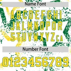 White Kelly Green Gold Star Ink Graffiti Baseball Jersey 4