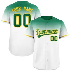 White Kelly Green Gradient Authentic Baseball Jersey