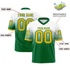 White Kelly Green Gradient Fashion Authentic Football Jersey 2