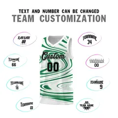 White Kelly Green Graffiti Fluids Basketball Jersey Sets 4