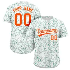 White Kelly Green Graffiti Line Art Baseball Jersey