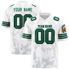White Kelly Green Graffiti Line Authentic Football Jersey