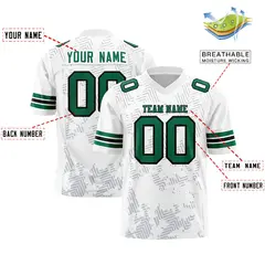 White Kelly Green Graffiti Line Authentic Football Jersey 2