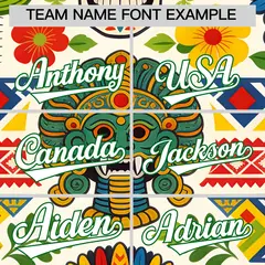 White Kelly Green Graffiti Mexican Style Baseball Jersey 4