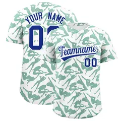 White Kelly Green Graffiti Pattern Baseball Jersey 1