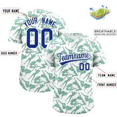 White Kelly Green Graffiti Pattern Baseball Jersey 2
