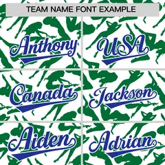 White Kelly Green Graffiti Pattern Baseball Jersey 3