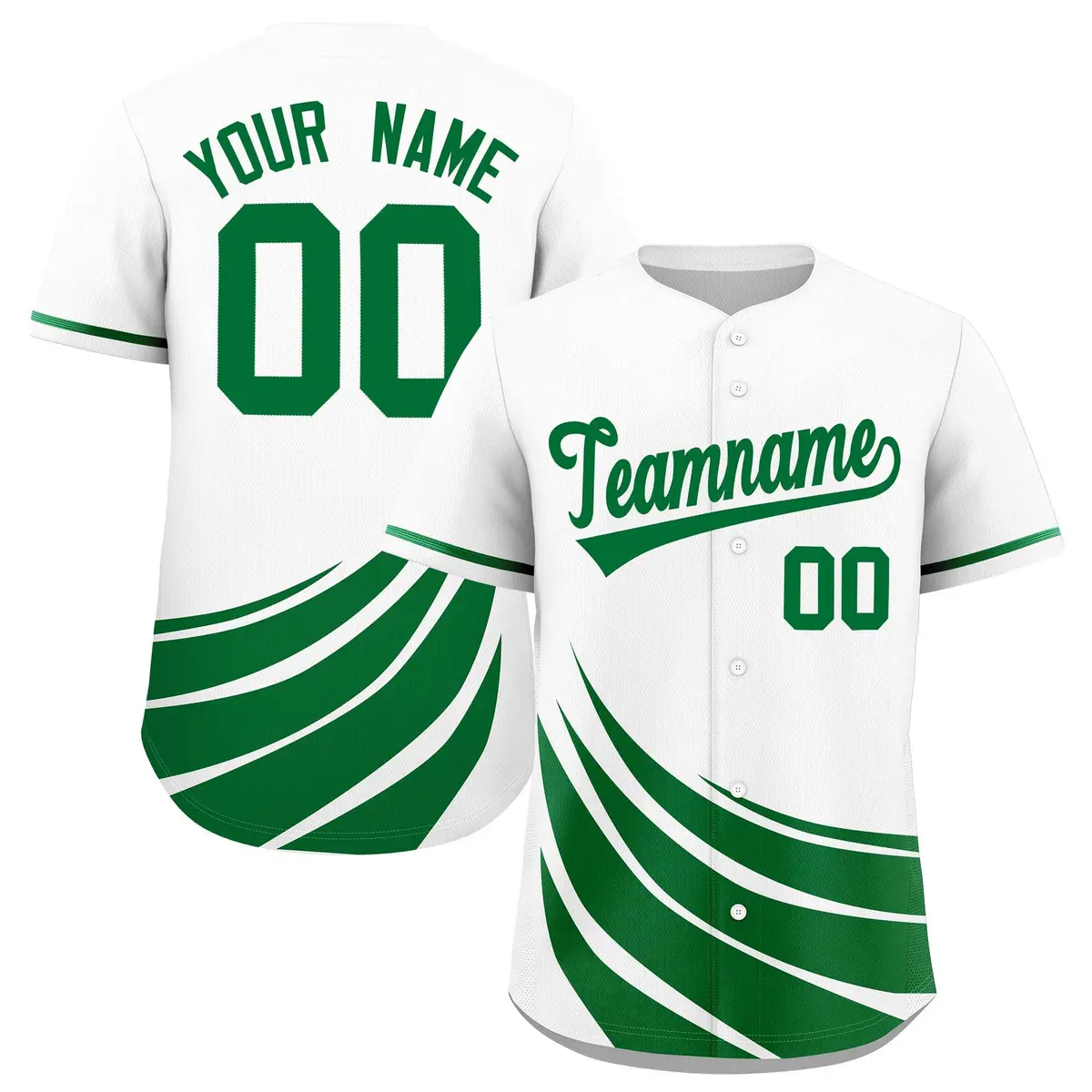 White Kelly Green Graffiti Wind Mark Baseball Jersey