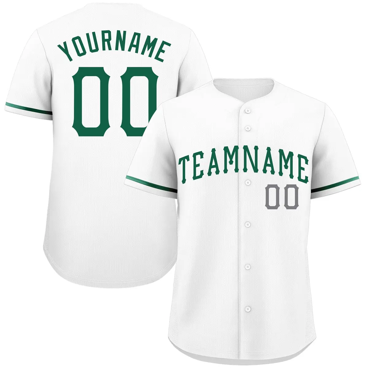 White Kelly Green-Gray Authentic Classic Baseball Jersey