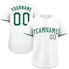 White Kelly Green-Gray Authentic Classic Baseball Jersey 1