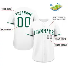 White Kelly Green-Gray Authentic Classic Baseball Jersey 2