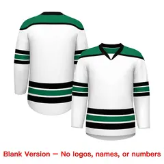 White Kelly Green Ice Cream Helmet Pattern Hockey Jersey 7