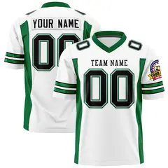 White Kelly Green Insert Color Football Jersey