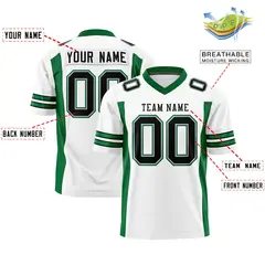White Kelly Green Insert Color Football Jersey 2