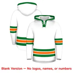 White Kelly Green Lace-Up Neck Hockey Hoodie 7