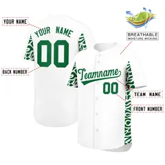 White Kelly Green Leopard Graffiti Side Baseball Jersey 2