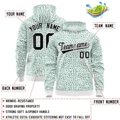 White Kelly Green Leopard Print Varsity Letterman Jacket Hoodie 4