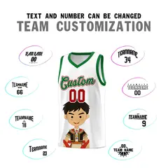 White Kelly Green Mexican Colors Graffiti Basketball Jersey 3