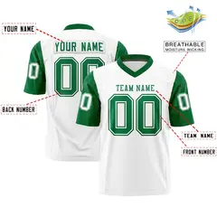 White Kelly Green Raglan Sleeves Authentic Football Jersey 2