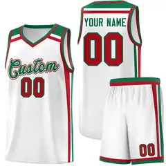 White Kelly Green Red Color Charge Series Basketball Jersey 1