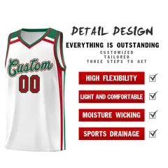 White Kelly Green Red Color Charge Series Basketball Jersey 2