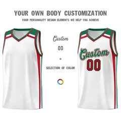 White Kelly Green Red Color Charge Series Basketball Jersey 3
