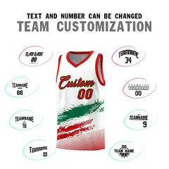 White Kelly Green Red Graffiti Basketball Jersey 4