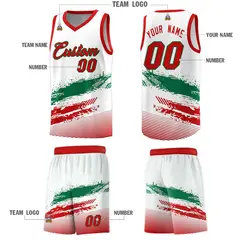 White Kelly Green Red Graffiti Basketball Jersey 5