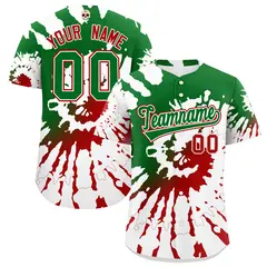 White Kelly Green Red Graffiti Mexican Style Baseball Jersey 1
