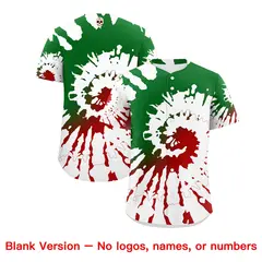White Kelly Green Red Graffiti Mexican Style Baseball Jersey 2