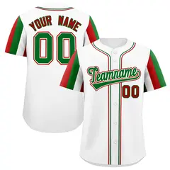 White Kelly Green Red Graffiti Mexican Style Baseball Jersey 1