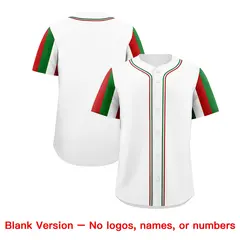 White Kelly Green Red Graffiti Mexican Style Baseball Jersey 2