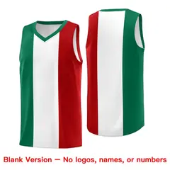 White Kelly Green Red Mexican Colors Graffiti Basketball Jersey 6