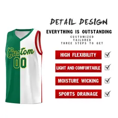 White Kelly Green Red Mexican Colors Graffiti Basketball Jersey 2
