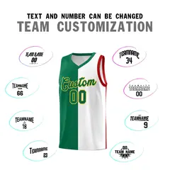 White Kelly Green Red Mexican Colors Graffiti Basketball Jersey 3