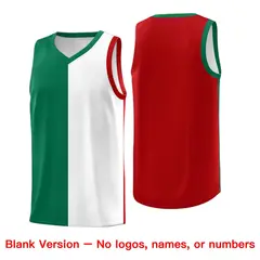 White Kelly Green Red Mexican Colors Graffiti Basketball Jersey 6