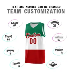 White Kelly Green Red Mexican Colors Graffiti Basketball Jersey 3