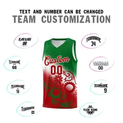 White Kelly Green Red Mexican Colors Graffiti Basketball Jersey 3