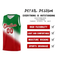 White Kelly Green Red Mexican Colors Graffiti Basketball Jersey 2