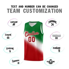 White Kelly Green Red Mexican Colors Graffiti Basketball Jersey 3