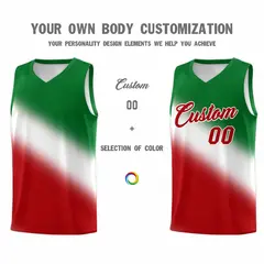 White Kelly Green Red Mexican Colors Graffiti Basketball Jersey 4